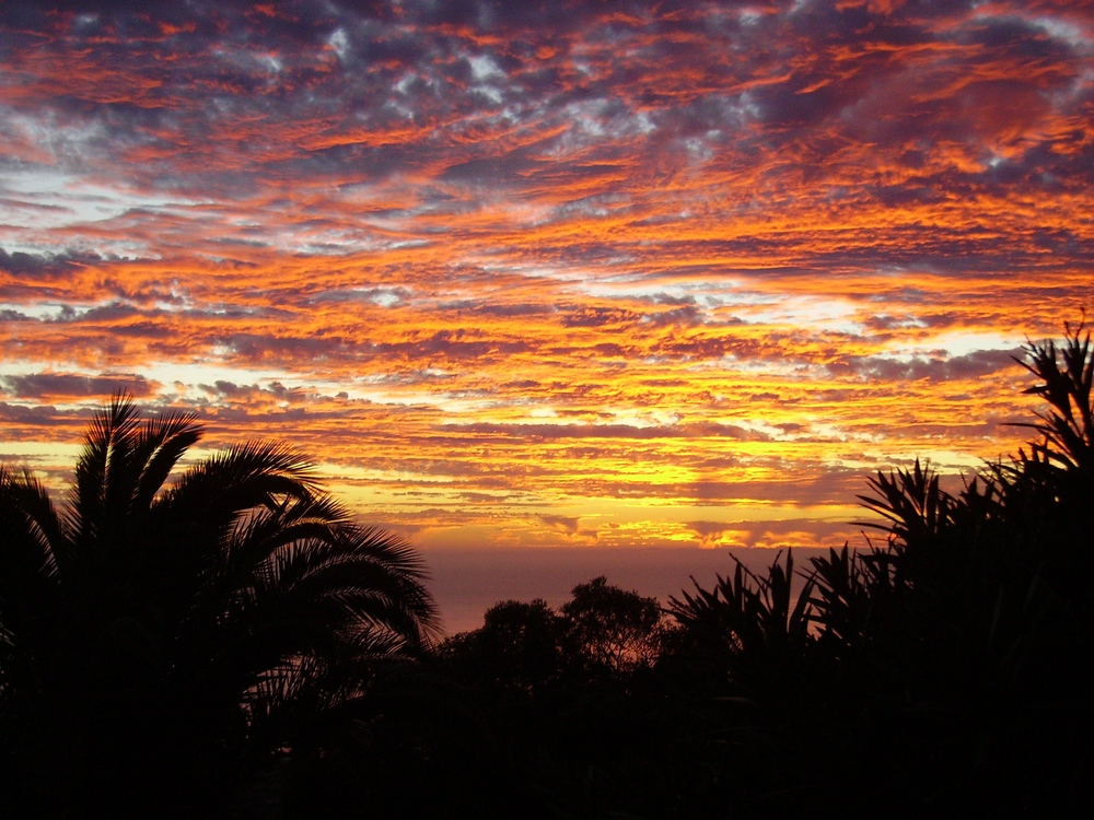 Sonnenuntergang im Westen der insel La Palma