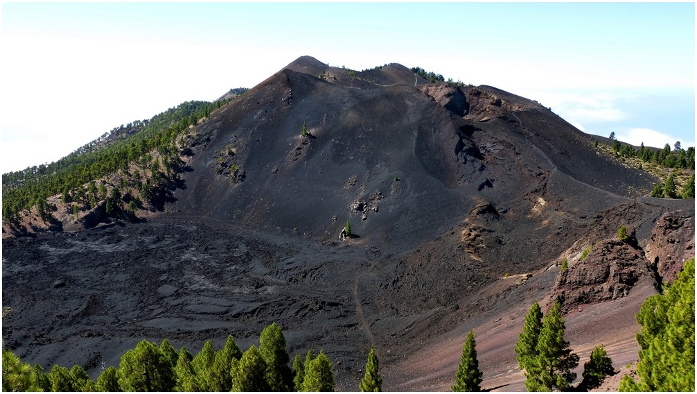 La Palma Bilder. Auf der Vulkanroute das Lavafeld Malforada und der Krater des Duraznero